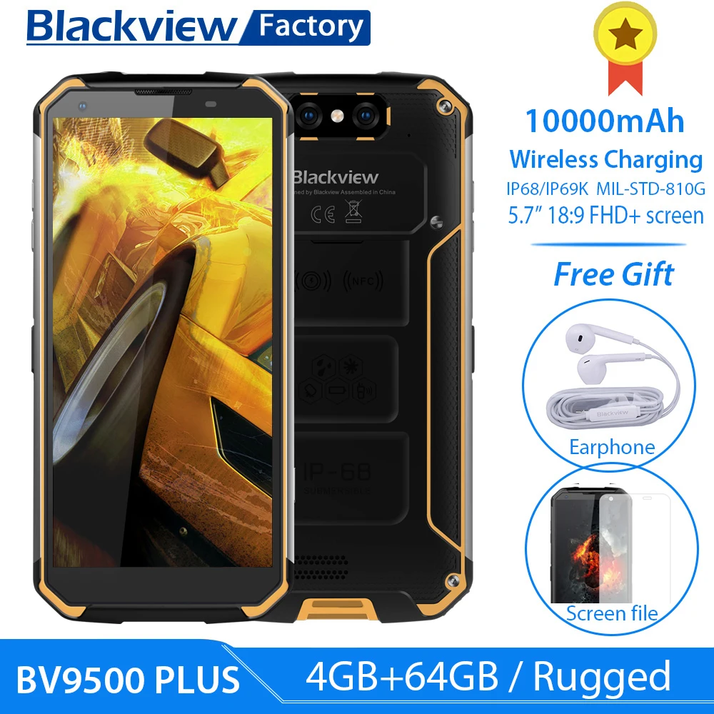 BLACKVIEW BV9500 Plus 10000 мАч IP68 водонепроницаемый смартфон Helio P70 Восьмиядерный 5 7 дюйма 18:9