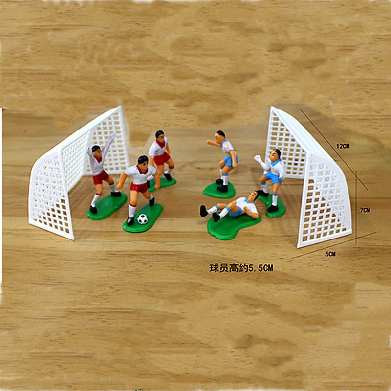 

1 Set Soccer Game Cake Topper Birthday Kids Doll Toy Home Decor Football Baking Cupcake Party Supplies for Cake Decoration