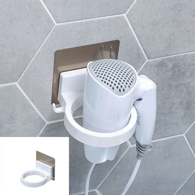 

High Quality Wall-mounted Hair Dryer Holder ABS Bathroom Shelf Storage Hairdryer Holder Rack Organizer For Hairdryer
