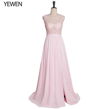 

Vinatge Pink Evening Dresses Long 2020 A-Line O-Neck Short Sleeve Beaded Elegant Chiffon Party Gowns Abendkleider