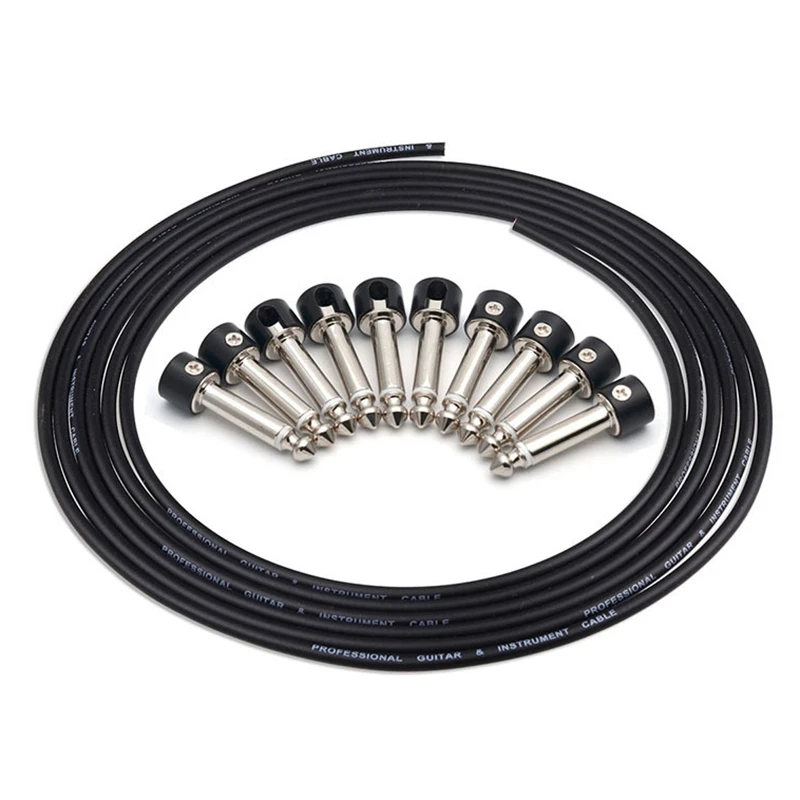 10 Solderless Connections Design Guitar Cable DIY Pedal Patch Kit Black Cap Plug 3 Meters | Спорт и развлечения