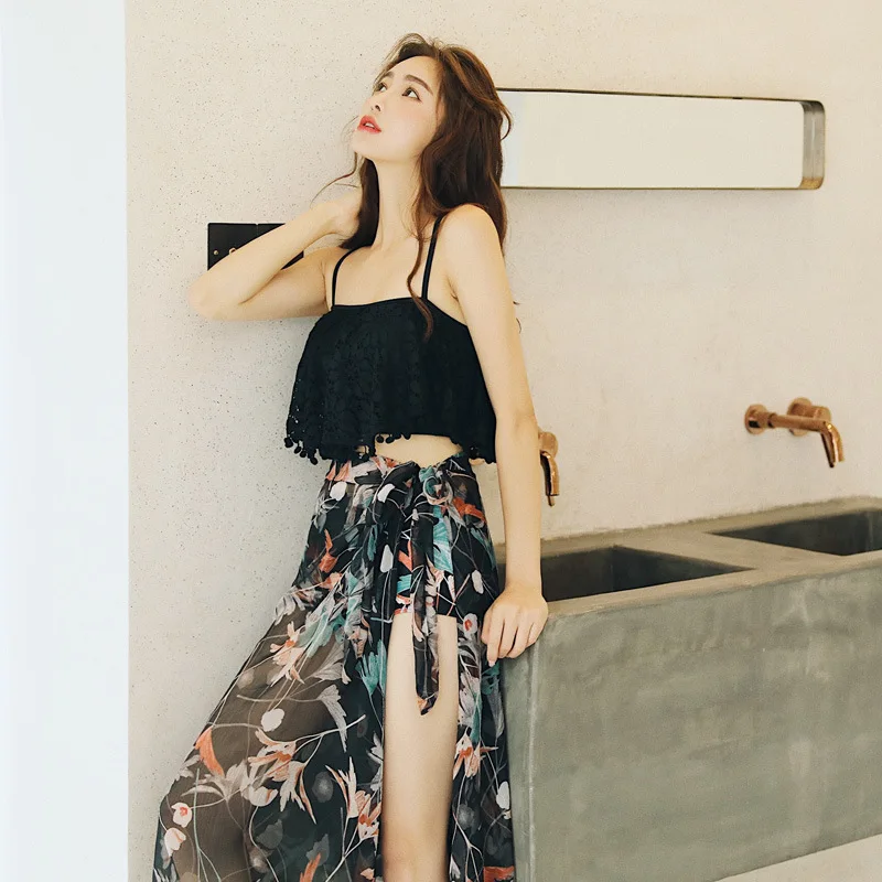 

Esowell New Style Bathing Suit Fashion Sexy Underwire Bikini Small Boxer Three-piece Set Bathing Suit 851