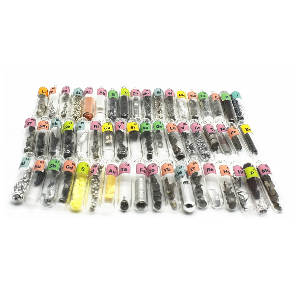 US $257.59 54 Types Of Elements Samples For Element Periodic Table Au Ag Pr W Sm Gold Super Set Glass Sealed For Collection Display Show O