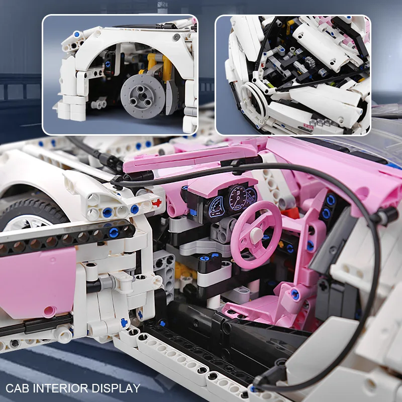 Technic Модель автомобиля игрушки Мини блоки 20086 розовый скоростной гоночный автомобиль набор сборных кирпичей Развивающие детские машины рождественские подарки