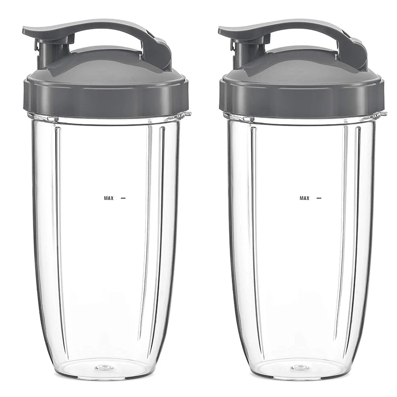 32Oz Replacement Cups with Flip Top to Go Lid for NutriBullet 600W and Pro 900W Blender (2 Pack)