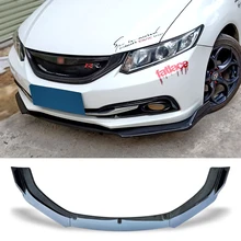 Передний бампер спойлер защитная пластина для губ комплект карбоновая поверхность автомобиля декоративная полоска с лопаткой для Civic Hybrid Si седан 2013