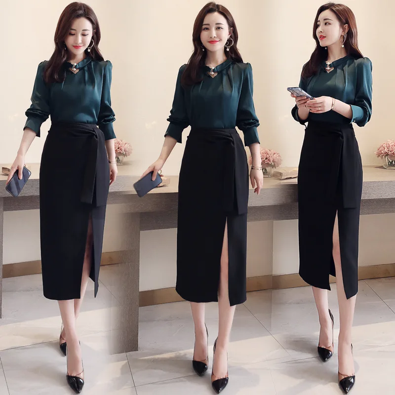 

Slim Fit Versatile Elegant Casual Long Sleeve Suit Skirt 2019 Please Season Trend Simple Cool