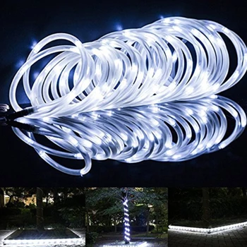 

100 LEDs Rope Tube String Lights Solar Garden Waterproof Lights Fairy Holiday Christmas Party LED Outdoor Solar Lamps New Hot