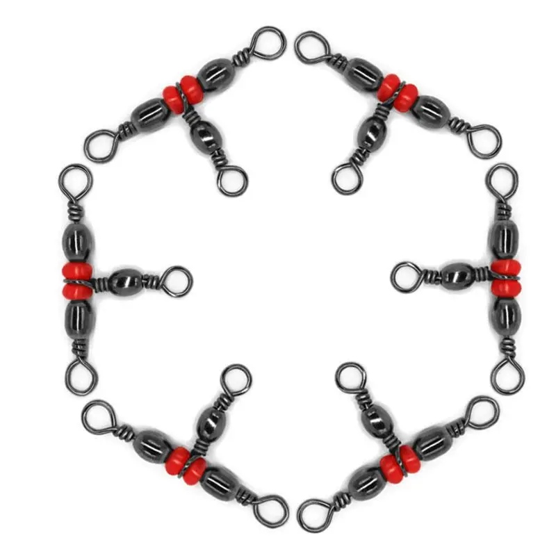 

20pcs Triple Fishing Swivel 3 Way Swivel Fishhook Ring Lure Line Connectors Size 7x9