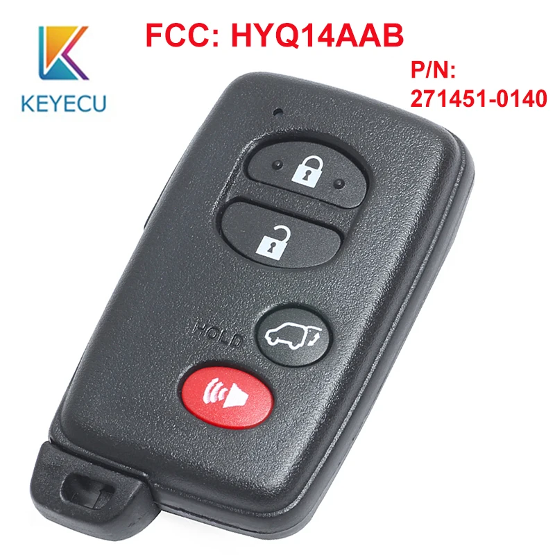 KEYECU умный дистанционный ключ с 4 кнопками для Toyota Highlander 2008 2009 2010 2011 2012 2013 FCC ID: HYQ14AAB