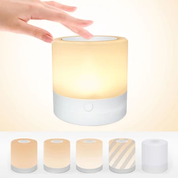 

Mini Rechargeble Led Touch Night Light Innovative Small Nightlight Table Bedside Lamp 6 Light Colors Adjustable Night Lamp