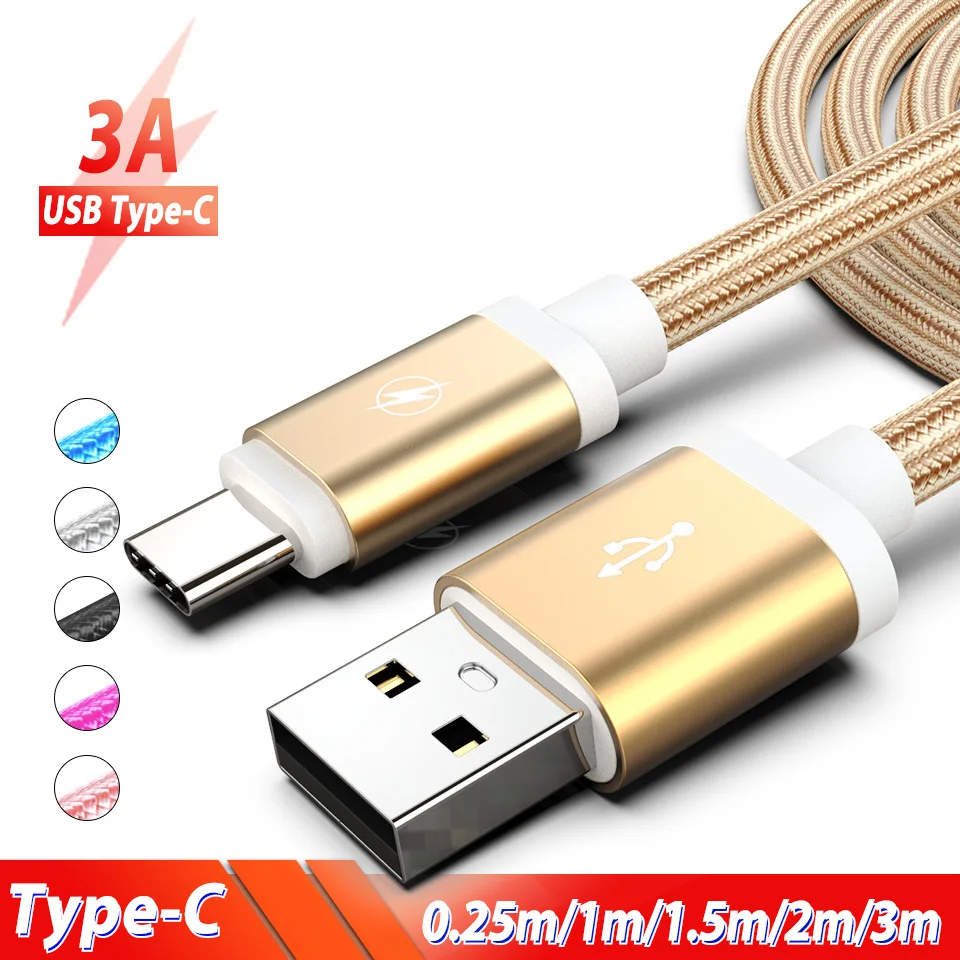 0,25 м 1 м 2 м 3 м usb type C кабель USB C type-C зарядный провод шнур для HUAWEI xiaomi samsung Galaxy A3 A5 A7 A8 A9 Note 10