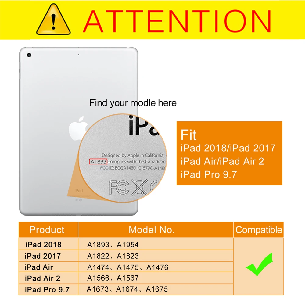 IPad 9,7 чехол, вперед/назад поддержка складной стенд, для нового iPad(6th Gen) iPad Pro 9,7 iPad Air 2/1 Магнитный чехол