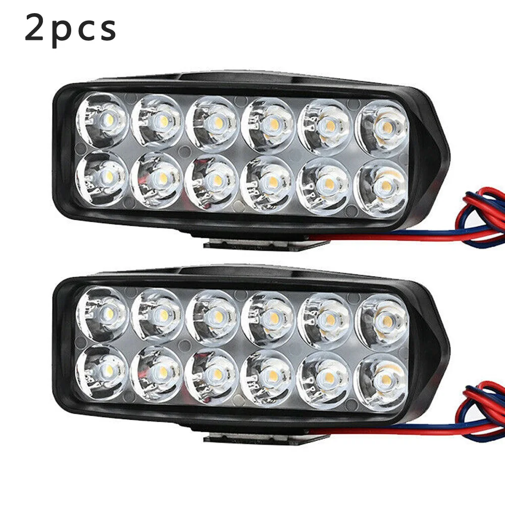 

New Motorcycle ATV LED Light Spotlight 9V-85V 12 Bead Rearview Mirror White LED Light Reflector Lamp 36W 2400LM