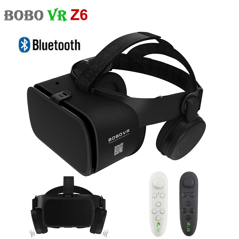 BOBO VR Z6 3D Glasses Upgrade Bluetooth Virtual Reality Glasses Box Google Cardboard Wireless VR Headset Helmet for 4.7-6.5 inch