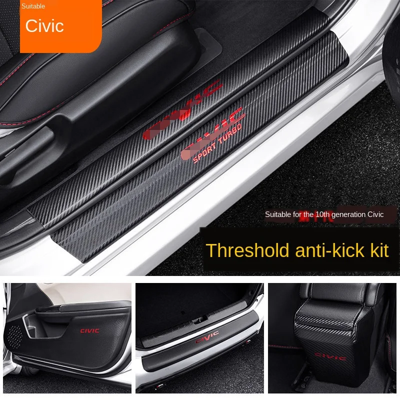 

Applicable to Civic 10 Generation Modification Welcome Pedal Door Sill Car Door Panel Anti- Kick Pad Sticker Rear Guard Board In