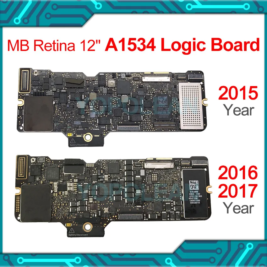Оригинальная логическая плата 820-00045-A 820-00244-A 820-00687-A A1534 для Macbook Retina 12 &quotA1534