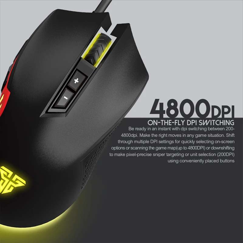 Fantech X15 игровой Мышь 7 Кнопка точек на дюйм 4800 Точек USB кабель RGB киберспорта для