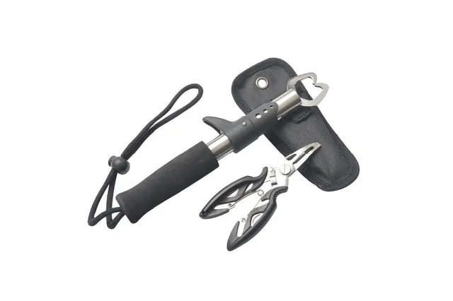 

Stainless Steel Fish Catching Device Pikestaff Fish Grip + Small Forceps Multi-functional Forceps Stainless Steel Set Combinatio