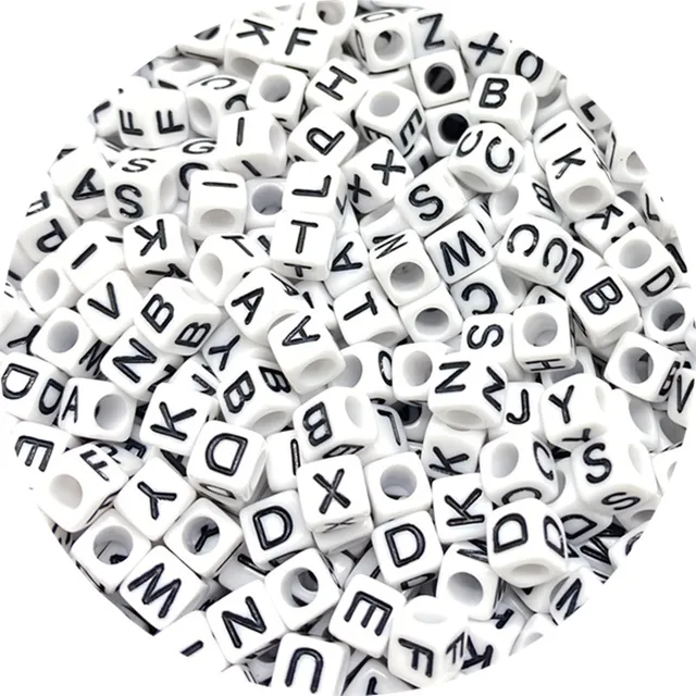 100pcs 6mm Mixed Square Alphabet Letter Beads Charms Bracelet Necklace For Jewelry Making DIY Accessories 02