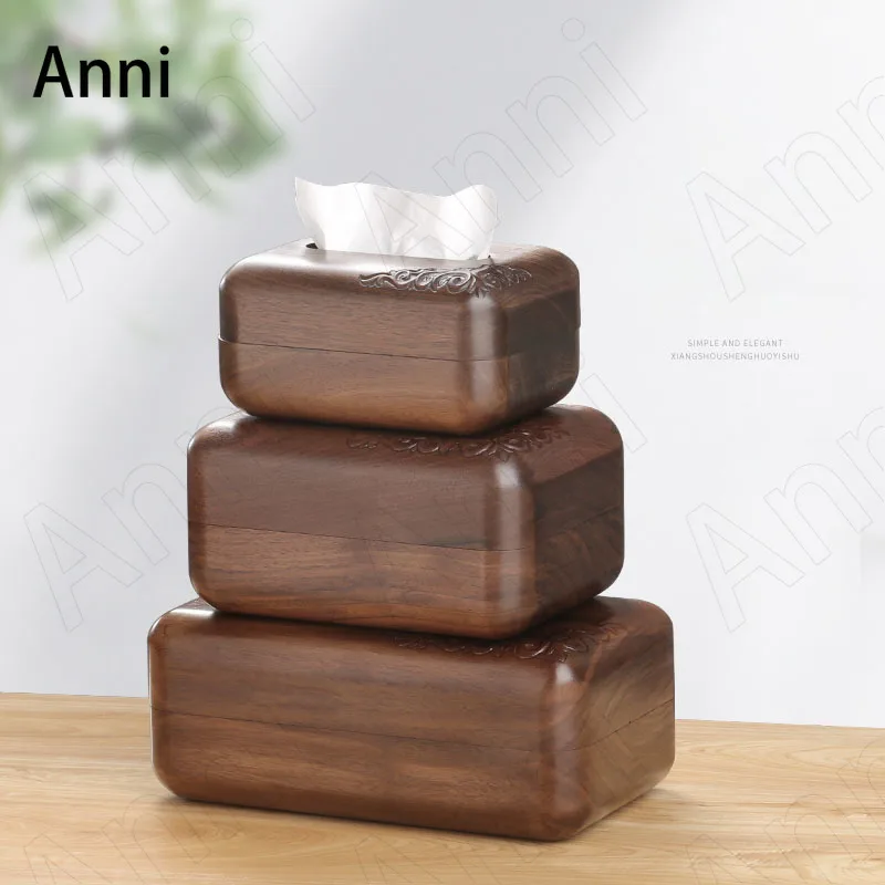 

Держатель для салфеток из черного ореха, японский простой органайзер для бумажных полотенец из массива дерева, украшение для рабочего стола