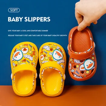 

Summer Children's slippers Toddler Kid Boys Girls Cute Beach Sandals Slippers Flip Shoes Infant Cartoon Print Flat Heels Shoes