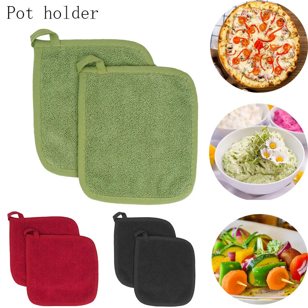 Pure Cotton Cloth Pot Holder, Quilted Oven Pads Durable Heat Resistant Pot  Coasters Potholder, Kitchen Essentials Best for Serving Dinner Pot (Black)  Wbb12163 - China Pot Holders Black and Pot Holders for