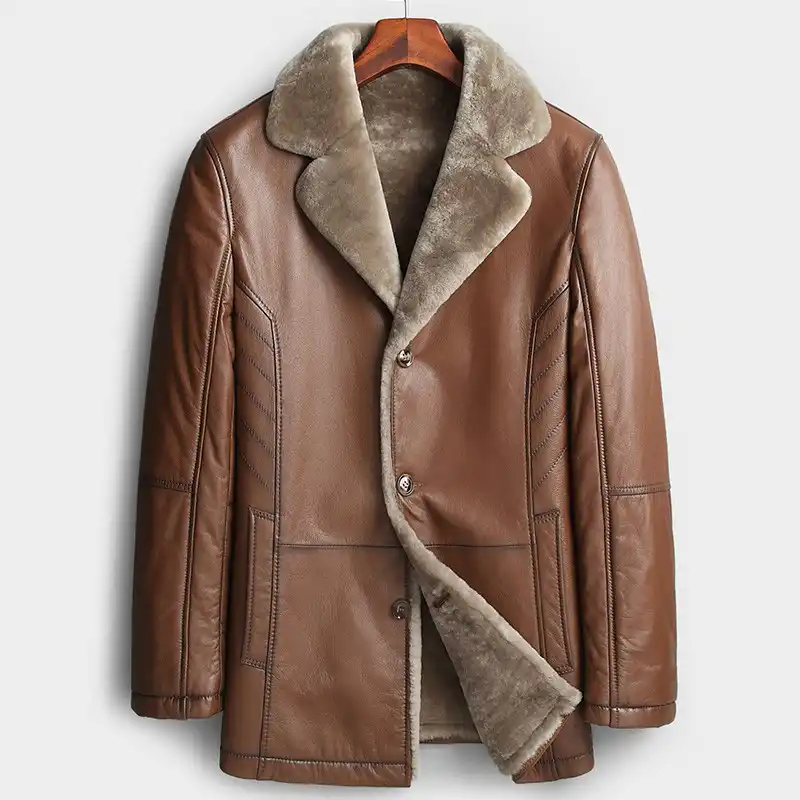 jaqueta de couro de vaca