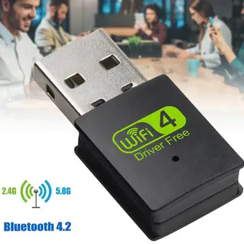 

2.4Ghz/5.8Ghz Dual-Band WiFi Bluetooth Adapter USB 2.0 Card Receiver Driver No Card Wireless Network External H4N5