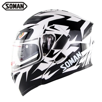 Гоночный Кроссовый мотоциклетный шлем Moto Capacete Moto Casco внедорожный мультяшный откидной двойной объектив Полнолицевой мотоциклетный шлем - Цвет: SKY WHITE