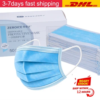 

3 Layer Mask dust protection Meaical Masks Disposable Face Masks Elastic Ear Loop Disposable Dust Filter Safety Mask Anti-Dust