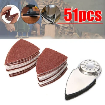 

50pcs Triangle Sanding Paper 60-240 Grit With Stainless Steel Finger Durable