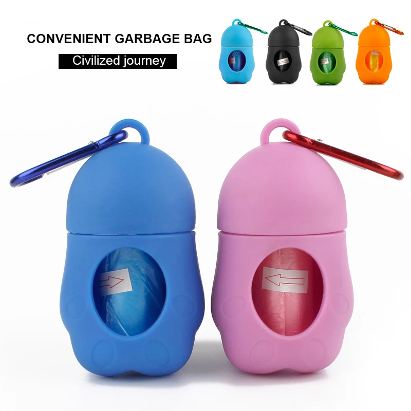 Dispensador de bolsas de basura para excrementos de perro y cachorro, conjunto de recogedor de caca, soporte portátil para mascotas, suministros para mascotas, herramientas