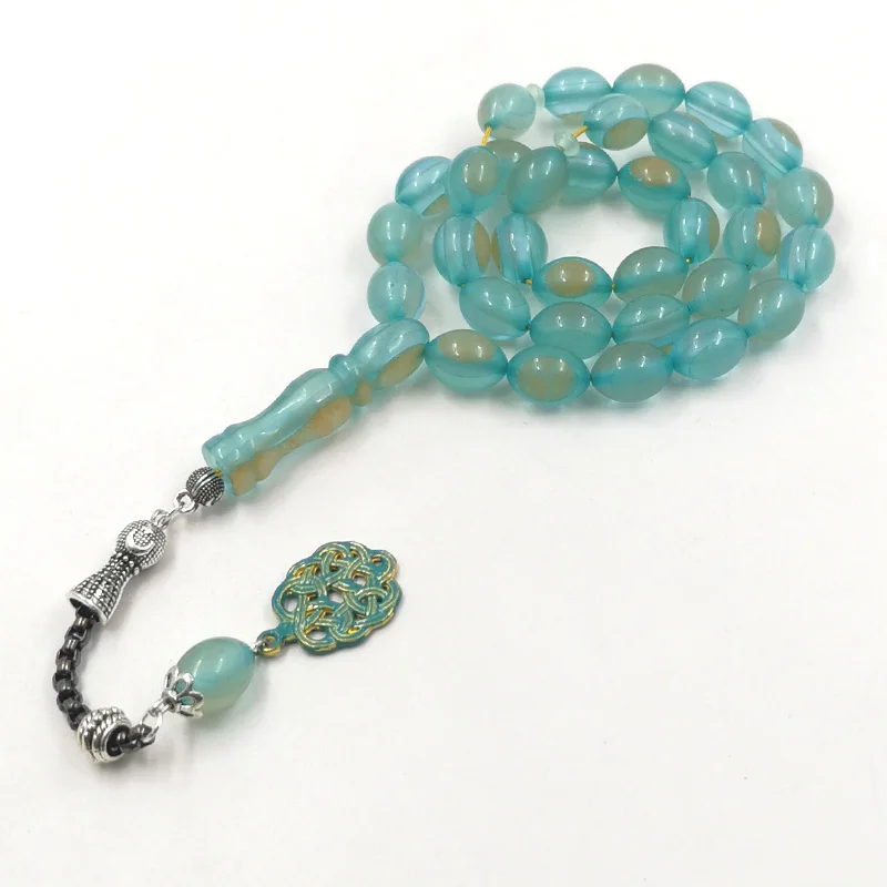 Luminous Rosário Bead Pulseira, Resina Tasbih, Verde