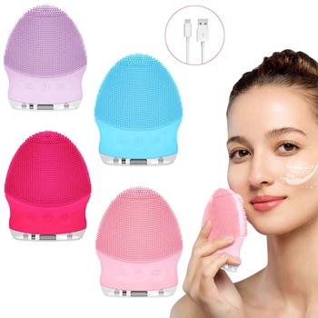 

Electric Silicone Facial Cleansing Brush Face Cleanser Brush Mini Sonic Exfoliator Skin Cleaner Skincare Massager Deep Cleansing