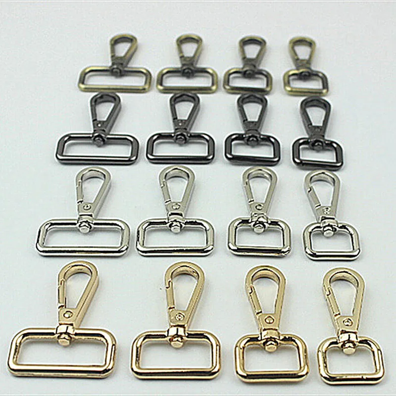 20pc 16-32mm Square Handbag Straps Metal Buckles Collar Lobster Clasp Swivel Trigger Clips Snap Hook DIY Leather Craft Accessory