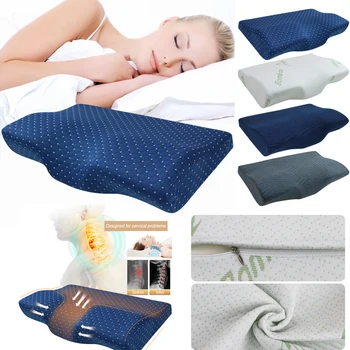 

Butterfly-shaped Memory Foam Pillow Bamboo Fiber Head Neck Support Bedding Home Decor 50x30cm