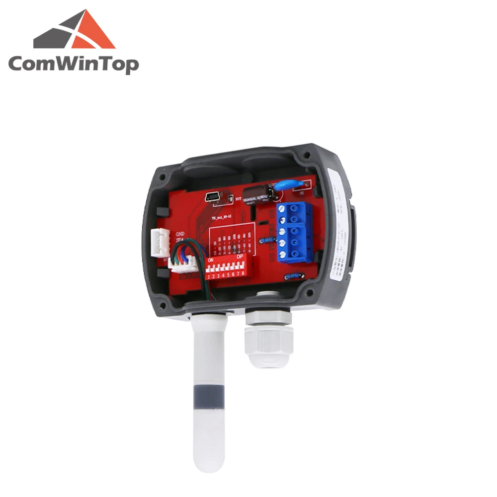 Modbus 벽걸이 온도 및 습도 트랜스미터 센서, 디스플레이 트랙 설치, 4-20mA RS485