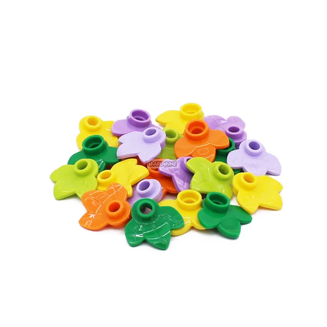 Marumine 32607 1x1 Round Plate With 3 Leaves 100PCS Building Blocks Parts Educational MOC Bricks Compatible Assembles Particles 5