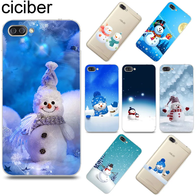 

ciciber Christmas Snowman Cover for ASUS Zenfone 4 Max Plus Pro ZC554KL ZC520KL Soft TPU Phone Case for ZenFone Go ZB500KL Coque