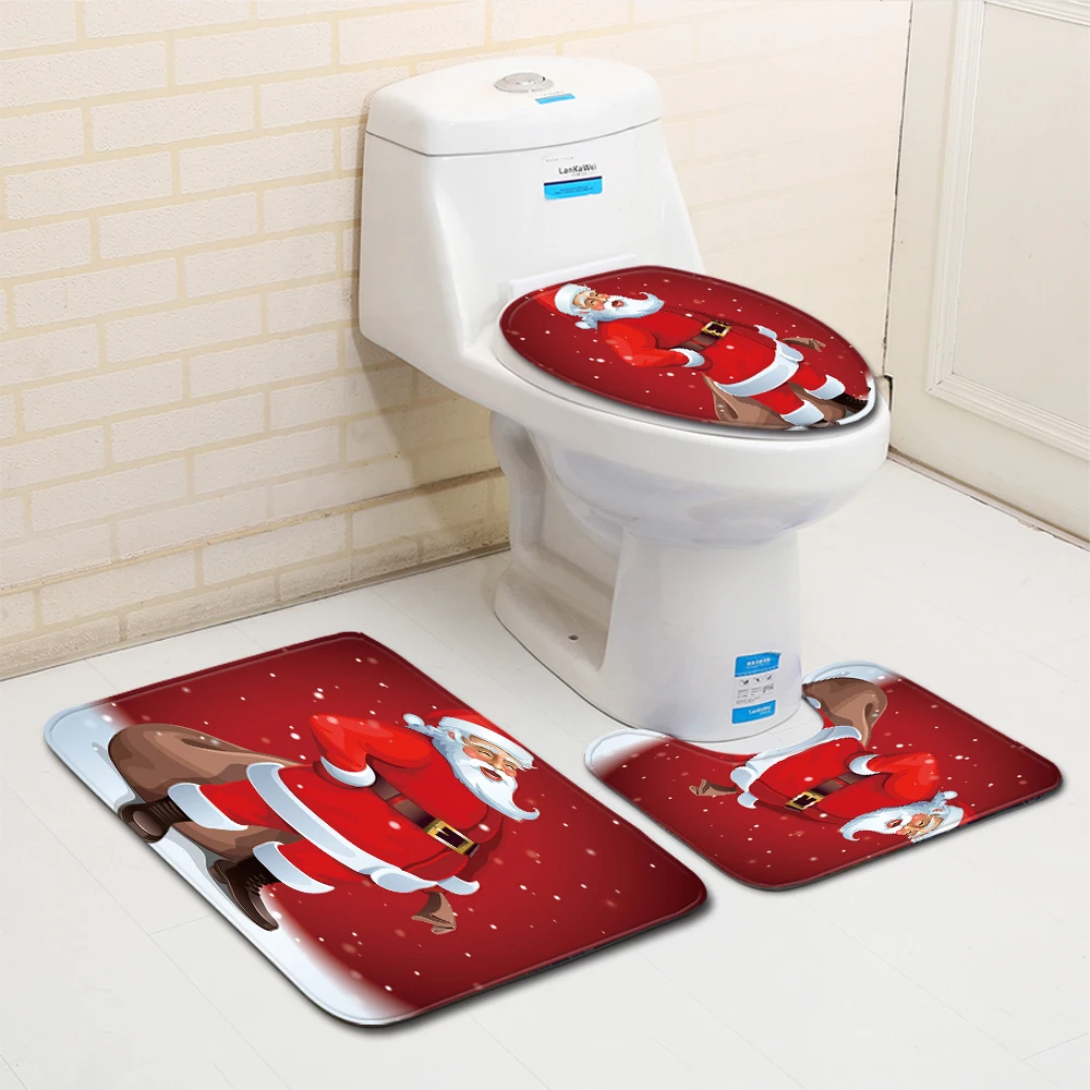 3 шт./компл. Merry Christmas коврик для ванной антискользящий кухонный наборы домашние