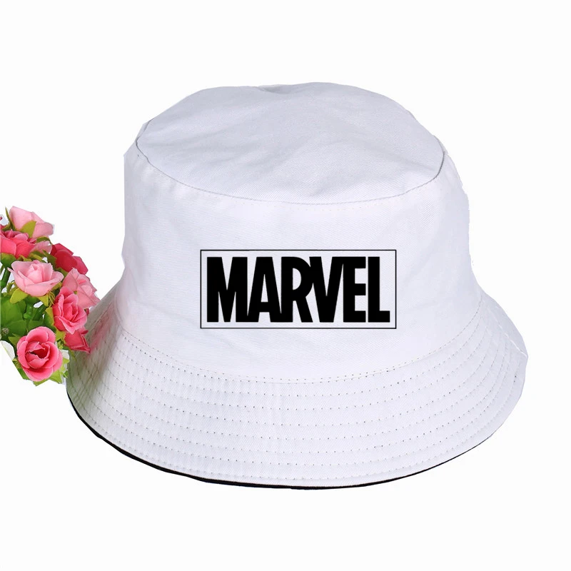 Новинка MARVEL Мстители шапка с принтом женская мужская Панама, шляпа-Панама MARVEL Мстители логотип дизайн плоский солнцезащитный козырек рыбалка, рыбак шляпа - Цвет: Серый