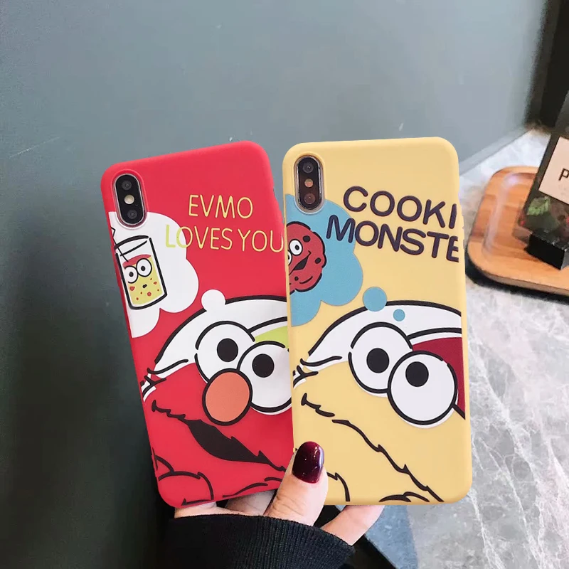 GYKZ Cartoon Sesame Street Phone Case For iPhone 11 Pro XS MAX XR X 7 8 6 6s Plus Candy Color Soft Silicone Back Cover Coque Bag | Мобильные