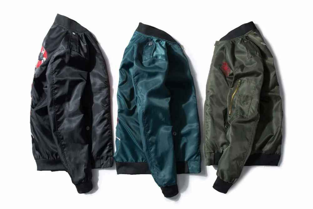 Zogaa Мужская Военный Полет Куртка бомбер модный дизайн вышитая серпантин весенняя куртка пальто мужское панковское пальто со змеей