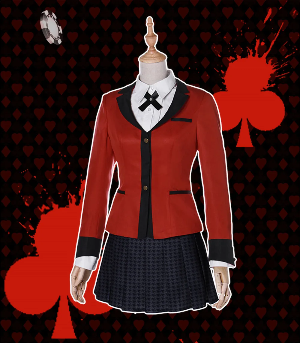 Аниме Kakegurui Yumeko Jabami косплей костюм в японском стиле школьная форма для девочек Полный комплект куртка+ рубашка+ юбка+ галстук