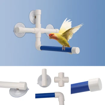 

Parrot Stand Stick Rack Perch Pet Birds Shower Perches Standing Platform Rack Wall Suction Cup Parrot Budge Paw Grinding Stand