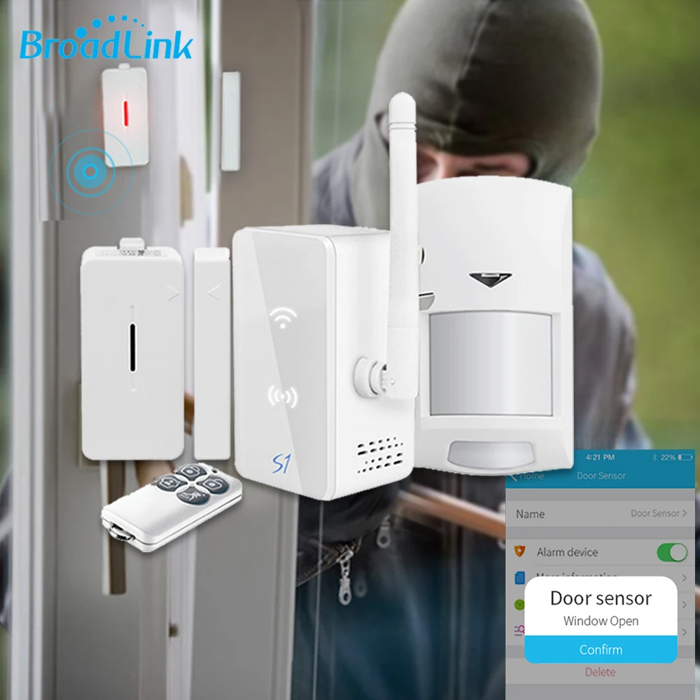 

Broadlink S1 S1C Door Window Sensor Detector Infrared Wireless Switch 433mhz Remote Control Wifi Alarm System Security Home Set