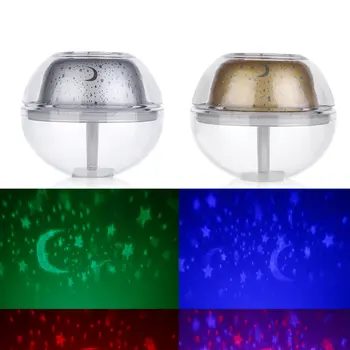 

500ML Home USB Humidifier Ultrasonic Cool Mist Air Diffuser Colorful Night Light Projection Humidificador