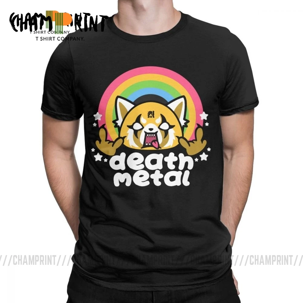 Агрессивные мужские футболки из агрессивного хлопка в ретсуко Death Metal Aggretsuko