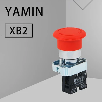 

P94 XB2-BS542C Mushroom Head Self-locking Push Button Switch Rotary Momentary 10A Diameter 22mm